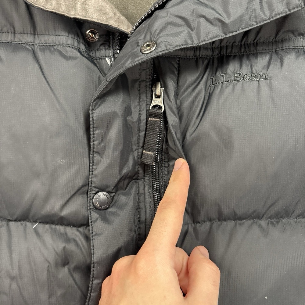 L.L. Bean Vest Mens XXL Black Goose Down Puffer Jacket Full Zip Insulated - Picture 4 of 8